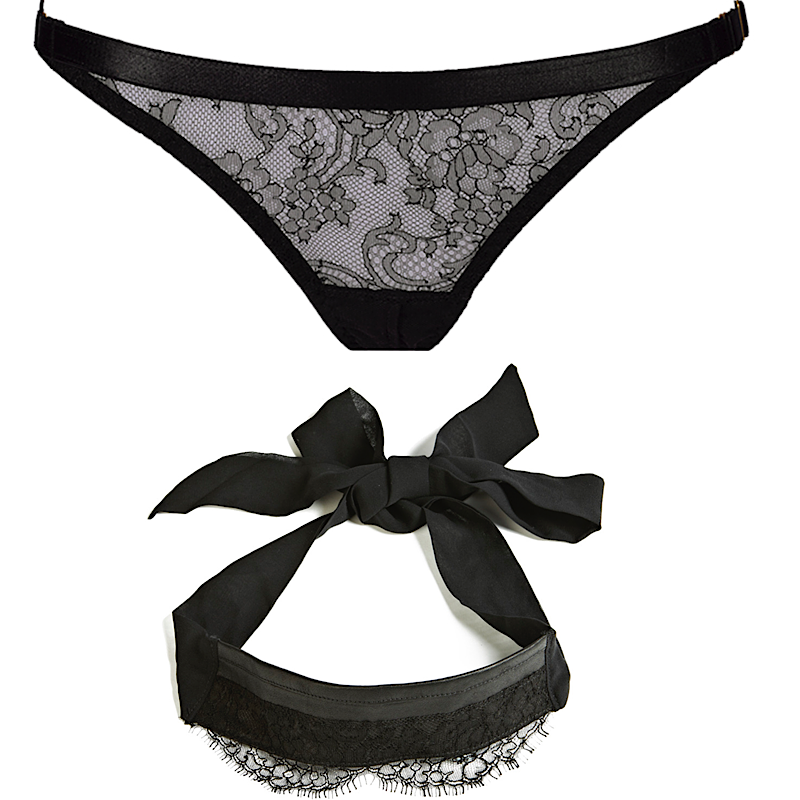 Annabel Ouvert Brief & Leather and Lace Blindfold