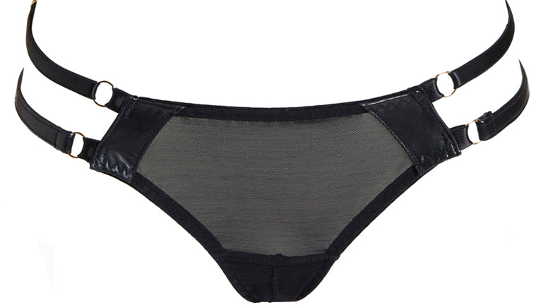 
                  
                    Load image into Gallery viewer, Nina Ouvert Brief &amp;amp; Real Leather Blindfold
                  
                