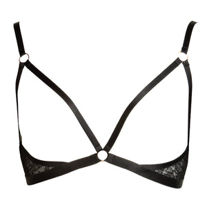 
                  
                    Load image into Gallery viewer, High end black lace cut out bra that sits just beneath your bust
                  
                
