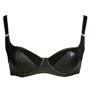
                  
                    Load image into Gallery viewer, This luxury bra is handmade in the UK from real leather and has padded cups
                  
                