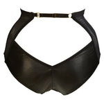 Real leather black high waist panties that reveal a wicked peep bum detail at the back