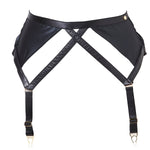Jade high end ladies leather and satin suspender belt 