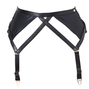 
                  
                    Load image into Gallery viewer, Jade high end ladies leather and satin suspender belt 
                  
                