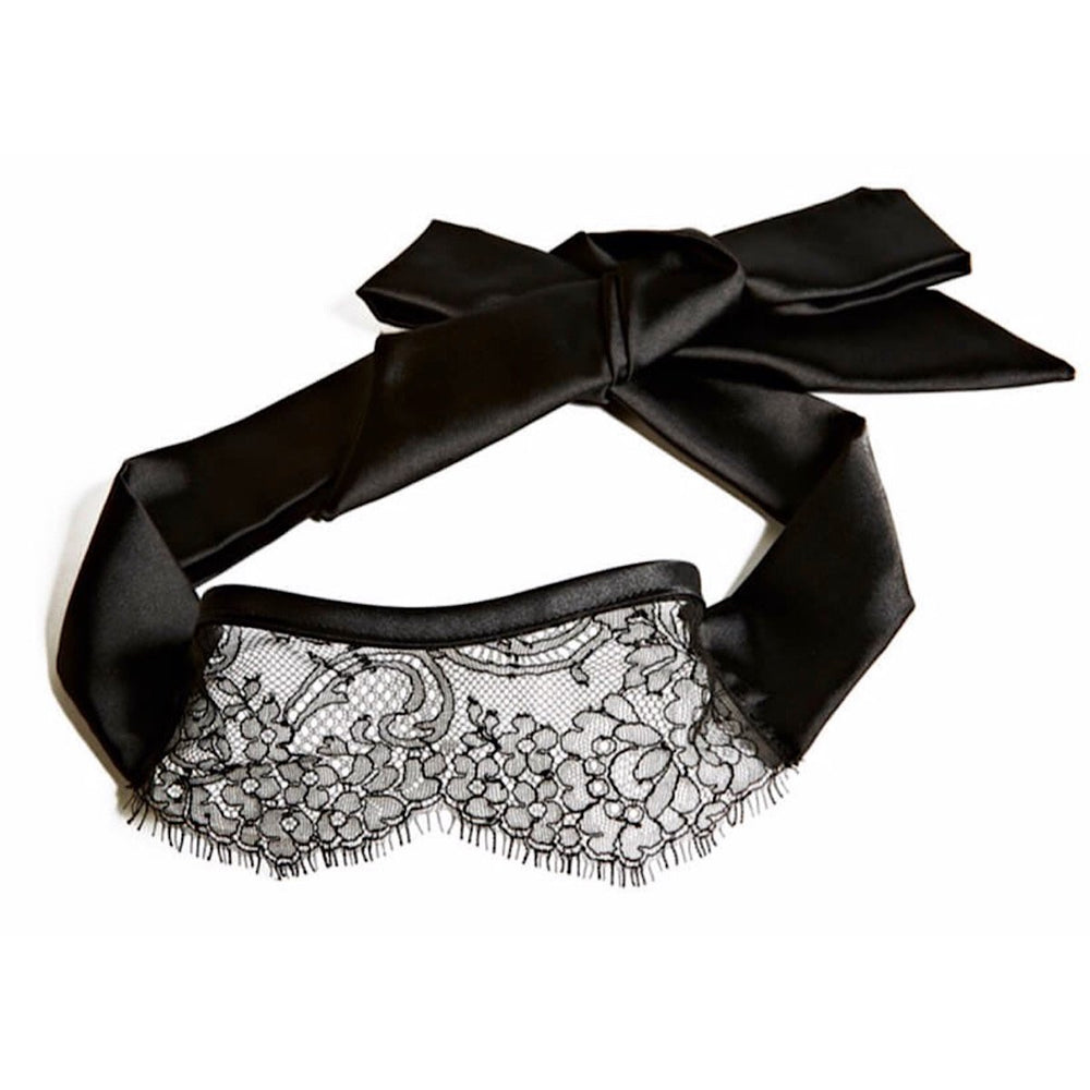 A stunning high end kinky luxury lace eye mask in black
