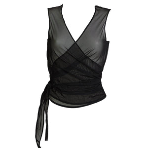 
                  
                    Load image into Gallery viewer, See through top wrap over style luxury mesh top 
                  
                