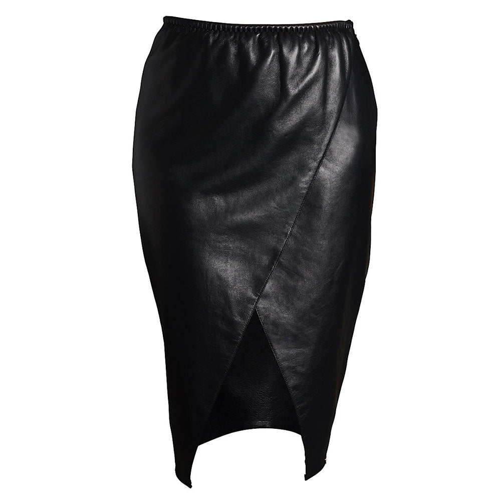 Luxury designer real leather skirt 
