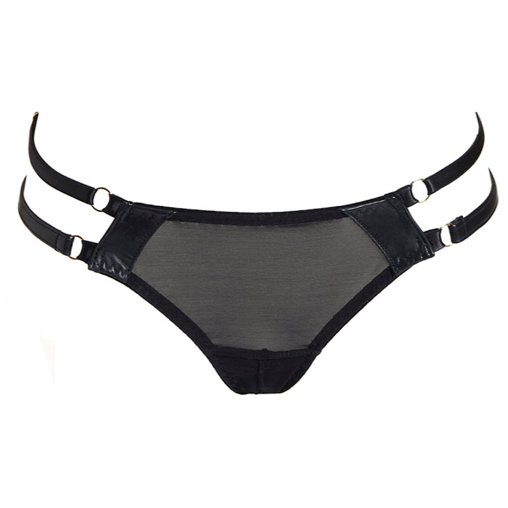 
                  
                    Load image into Gallery viewer, Nina leather cut out knickers with peep bum detail and open crotch seam
                  
                