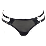 Nina leather cut out knickers with peep bum detail and open crotch seam