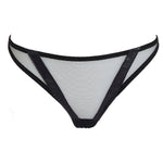 See through womens underwear in mesh with a thong back