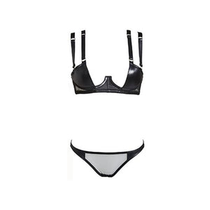 
                  
                    Load image into Gallery viewer, Nina Leather Demi Bra Set
                  
                